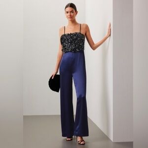 Badgley Mischka Navy Blue jumpsuit